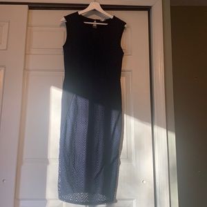 Anthropologie sleeveless dress with overlay